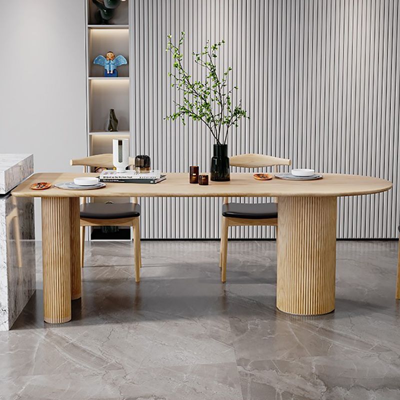 Irregular Shape Table for Restaurant Solid Wood Island Table with 3 Legs