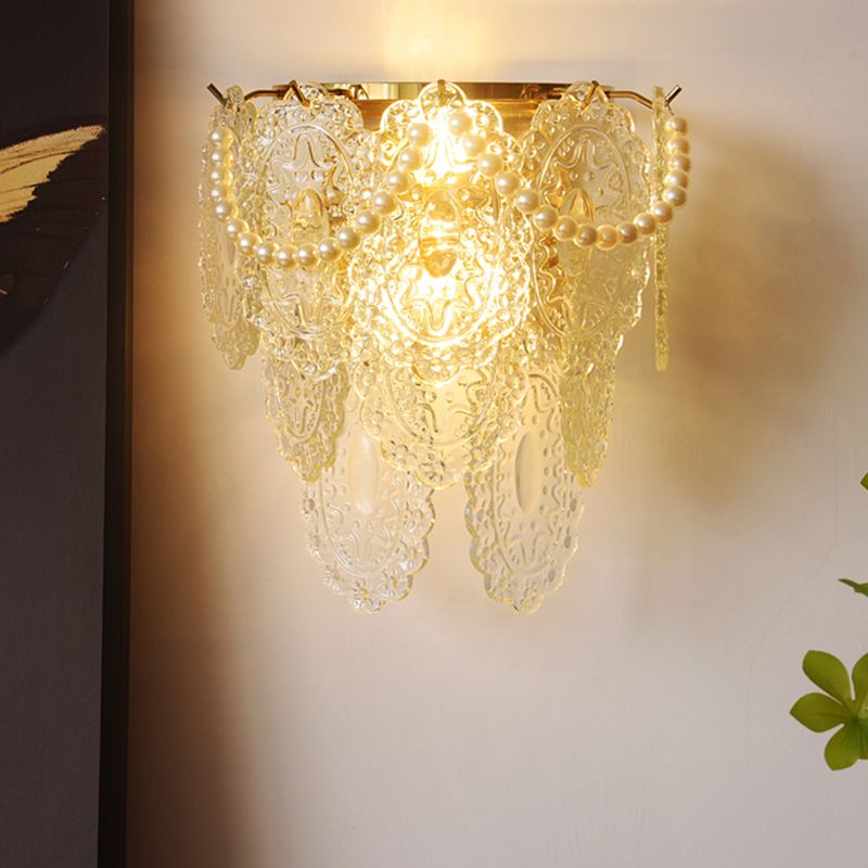 Wall Light Fixture Modern Style Glass Shaded Wall Mount Lighting