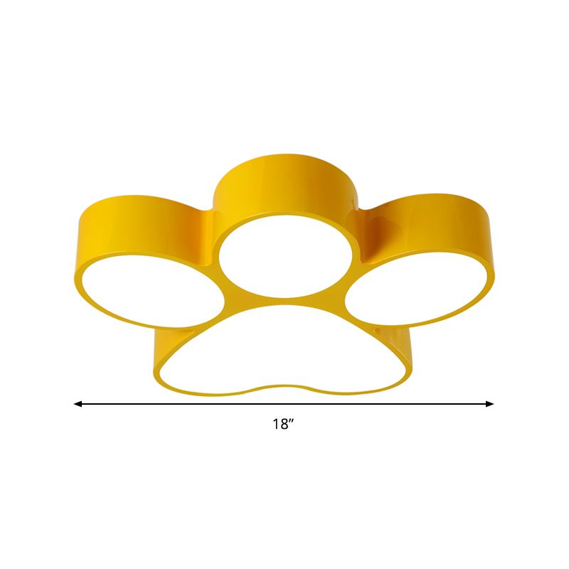 Pasillo Inicio Paw Techo Ligero Acrílico Niños Encantadores LED Flushmount Luz