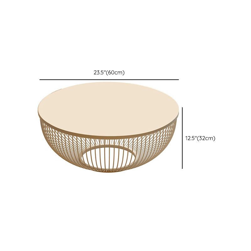 Slate/Wooden Top Coffee Cocktail Table Round Scandinavian Cream Color