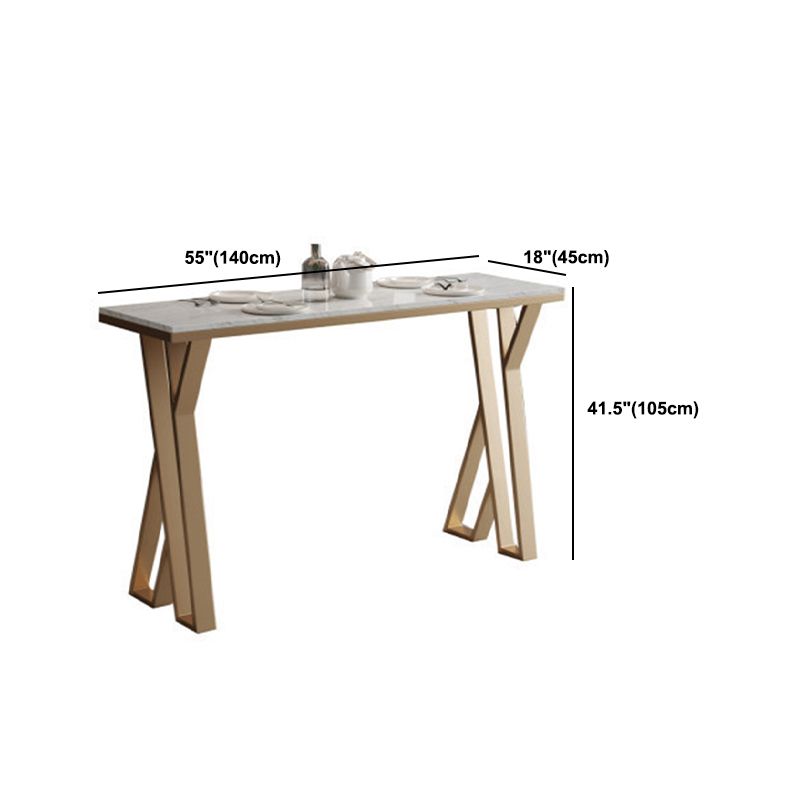 Glam Bar Table Set 1/2/5 Pieces Rectangle Bar Table with Metal High Stools for Kitchen