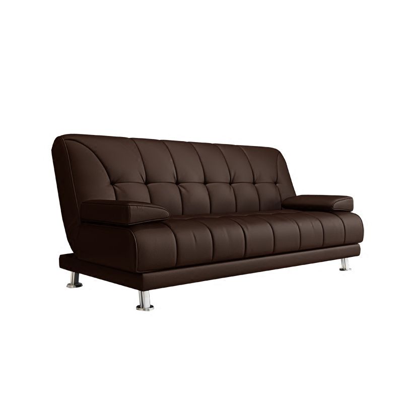 Faux Leather Pillow Top Arm Loveseat with Foldable and Wear-resisting for Living Room