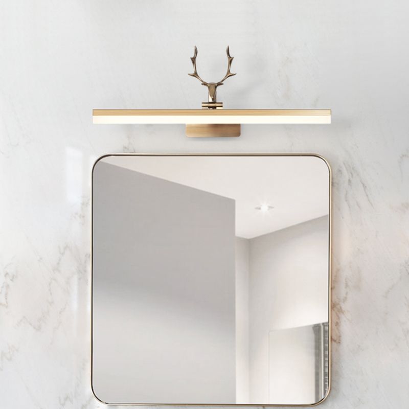 Tubular Wall Lighting Ideas Modernism Metal Gold Antler LED Vanity Light Fixture in Warm/White Light