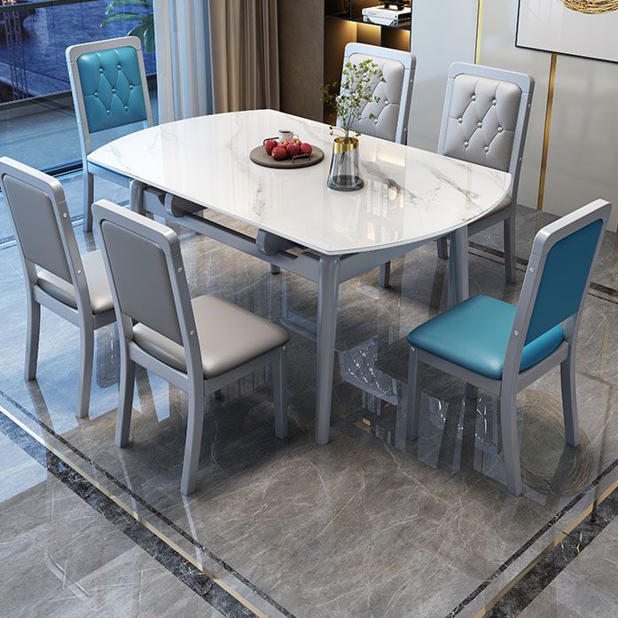 Modern Tufted Dining Chair Open Back Armless Chair for Dining Room