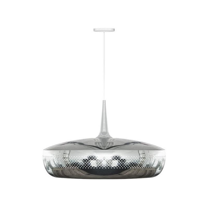 Round Shaped LED Pendant Light Postmodern Style Metallic Dining Room Suspension Light Fixture