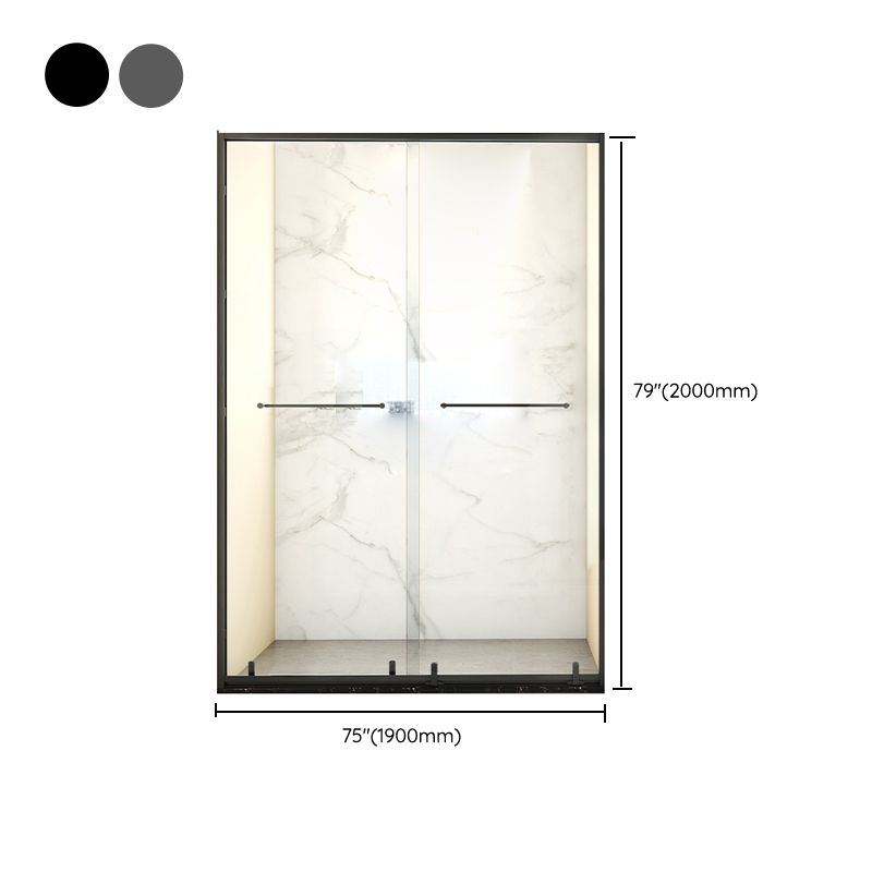 Tempered Shower Bath Door Double Sliding Shower Door with 2 Handle