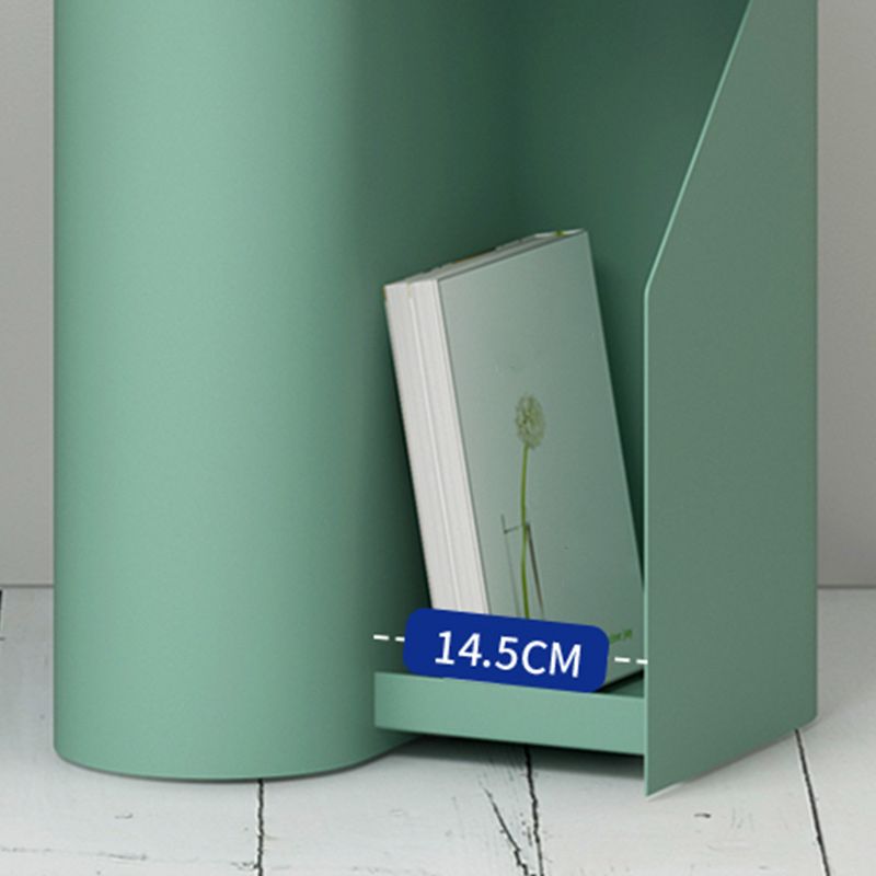 Contemporary Corner Table Round Side Table with Metal Shelves