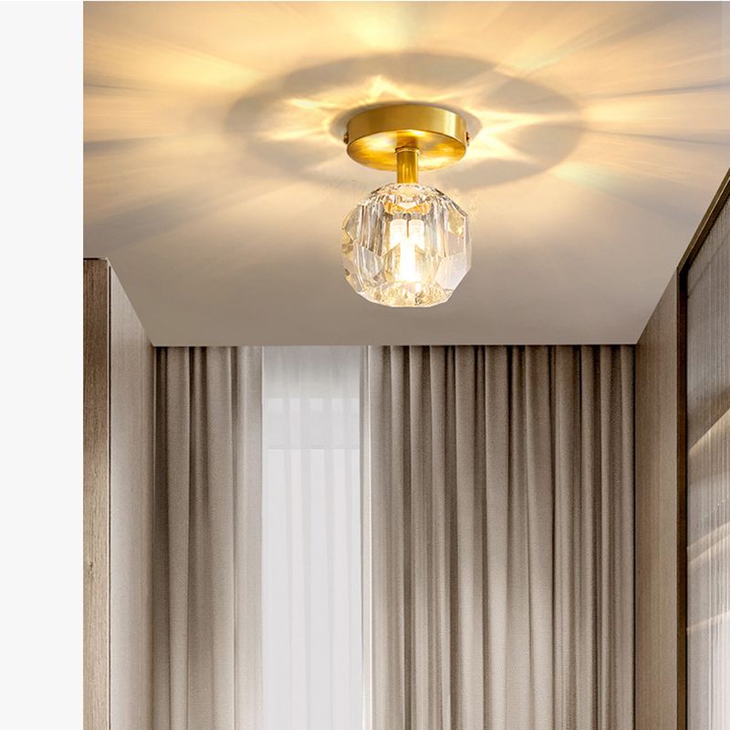 Global Aisle Ceiling Mounted Light Crystal Simplicity Style Ceiling Mounted Fixture