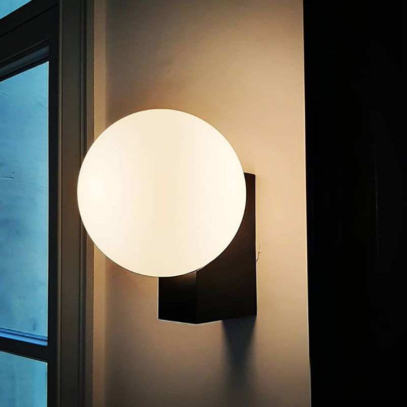 Ball Shape Glass Vanity Lamp Modern Style 1 Light Vanity Light Fixture