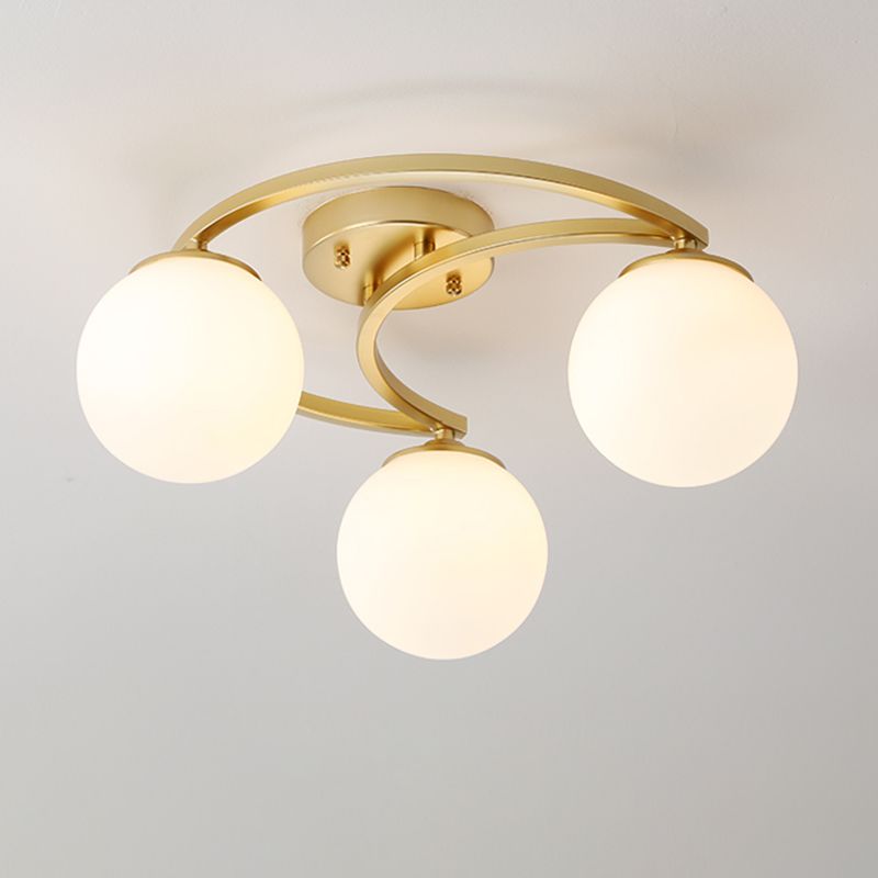 Modern Simple Ceiling Light Ball Shape Iron Ceiling Lamp for Bedroom
