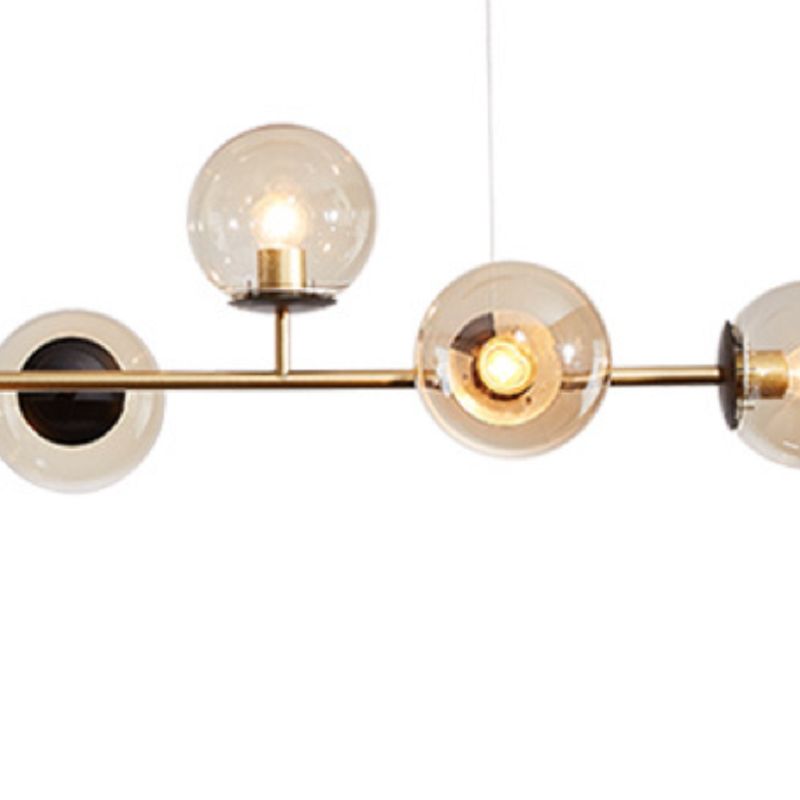 Modern Island Light Multi Lights Island Hanging Light with Glass Shade for Living Room