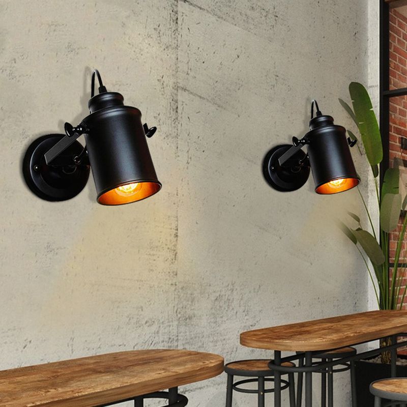 Industrial Style Iron Wall Mount Light Cylinder Shape Wall Lamp for Living Room