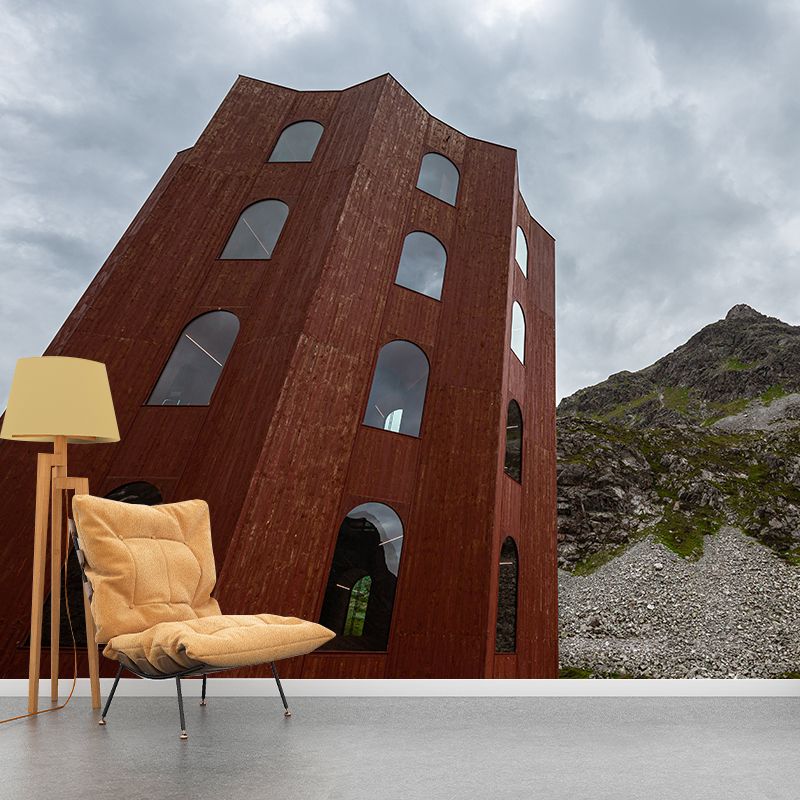 Modern City Building Mural Decal for Living Room, Personalized Size Available