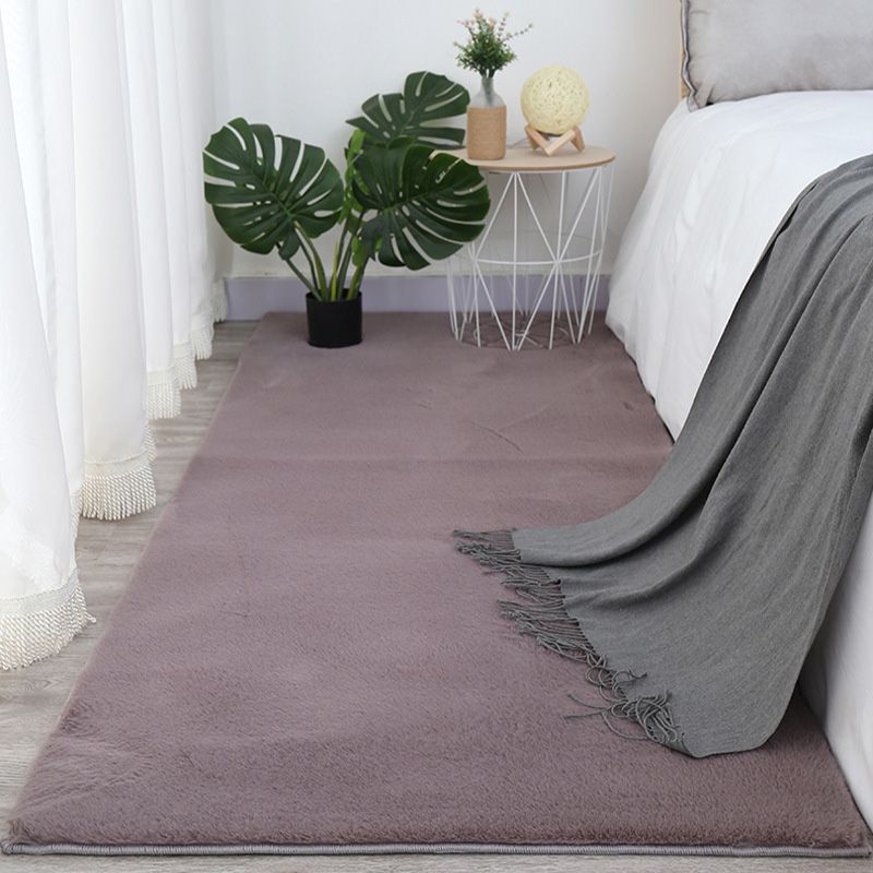 Contemporary Indoor Rug Simple Plain Area Rug Polyster Washable Anti-Slip Rug for Home Decor
