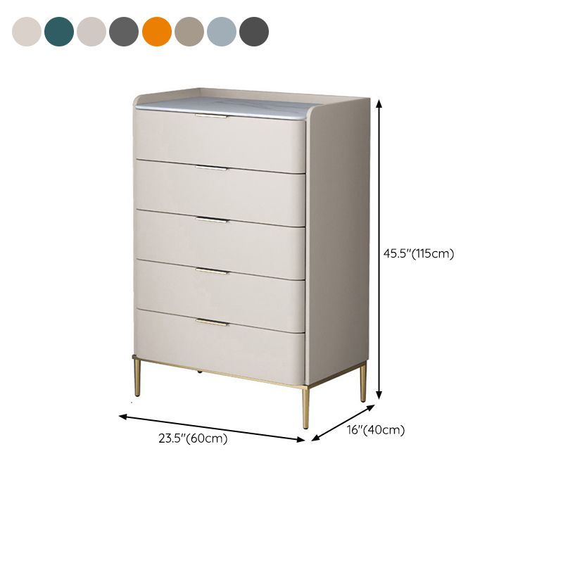 Glam Chest Bedroom Solid Wood Vertical Storage Chest with Drawers