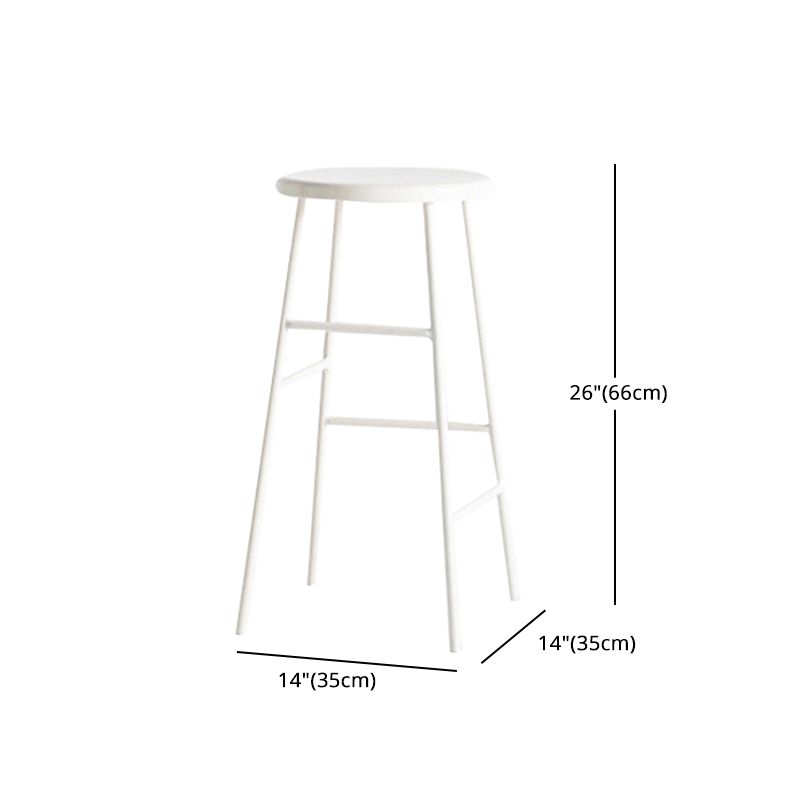 Industrial Iron Backless Barstool Simple Indoor Tall Stool with Square Seat 1 Piece