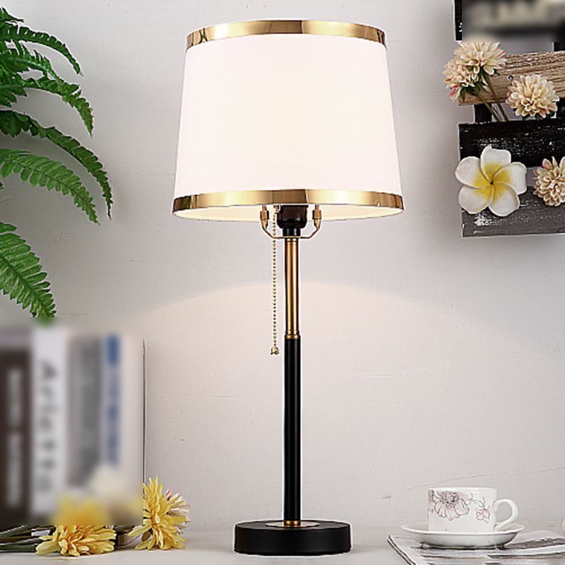 Nordic Metal Table Lamp 1 Light Desk Lamp with Natural Burlap for Bedroom