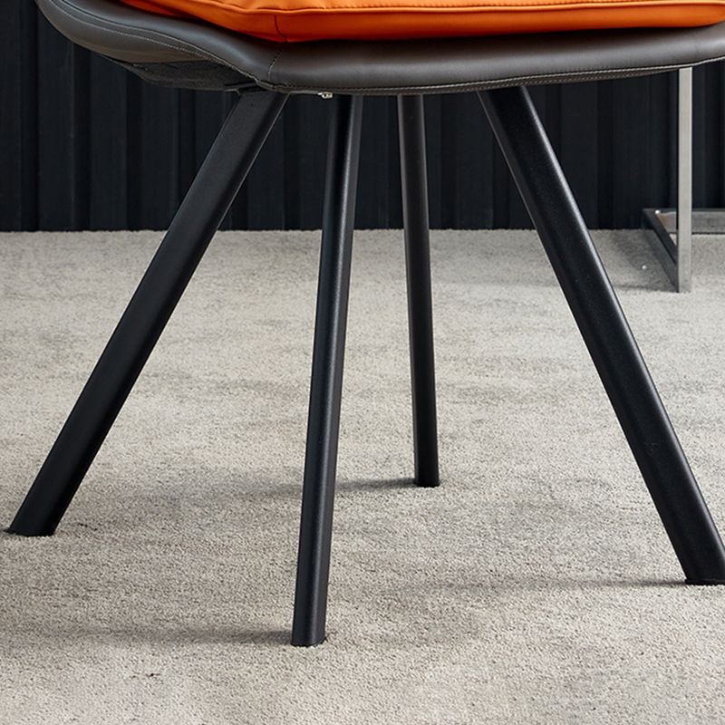 Home Industrial Side Chair Solid Back Metal Polsterte Esszimmerstuhl