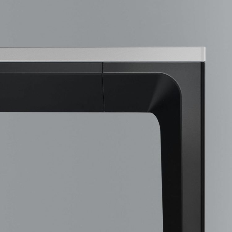 Industrial Style Sintered Stone Table 4 Legs Black Base Rectangle Table