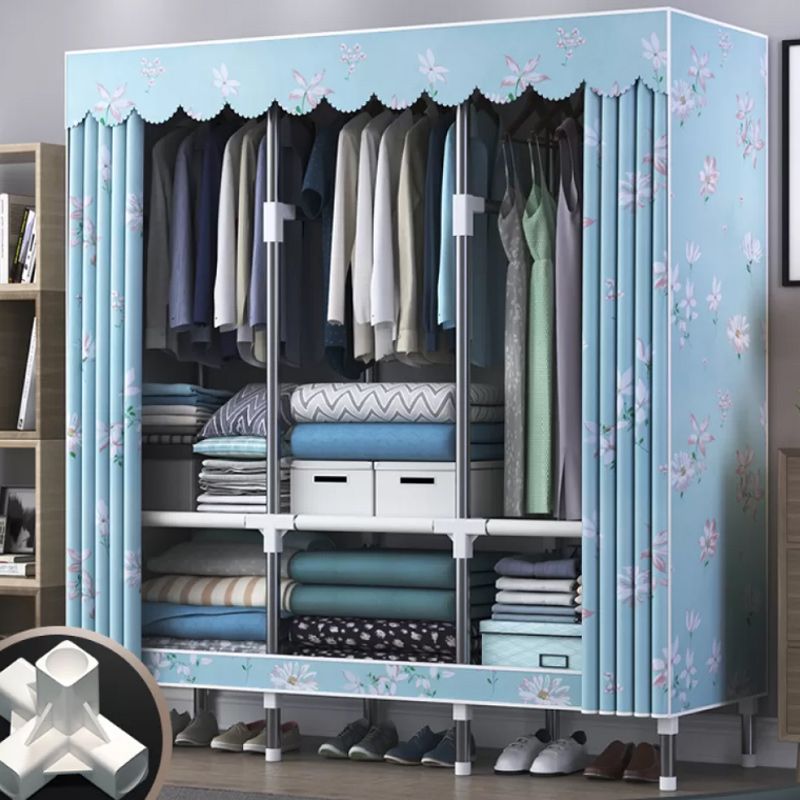 Contemporary Style Wardrobe Metal Bedroom Wardrobe Closet with Shelves