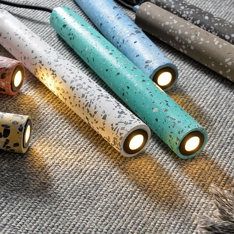 Trapezoid Stick Pendant Lighting Nordic 1 Bulb Down Light Fixture over Dining Table