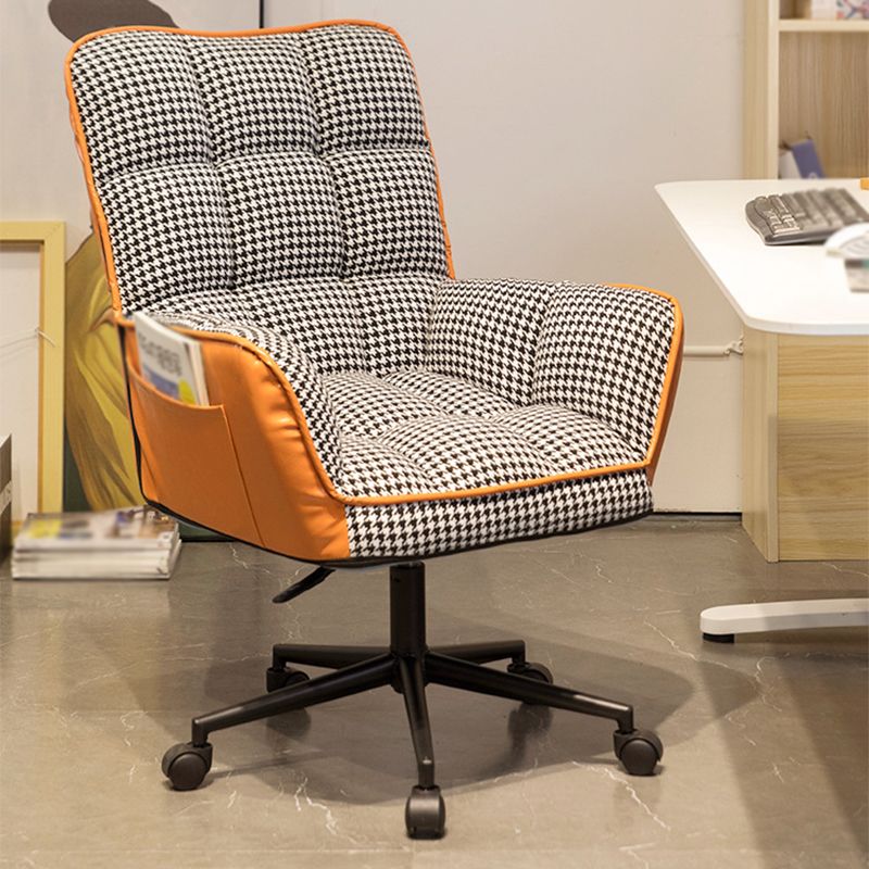 PU Leather Arm Chair 27.55" L x 25.59" W x 42.51" H Adjustable Armchair with Wheels
