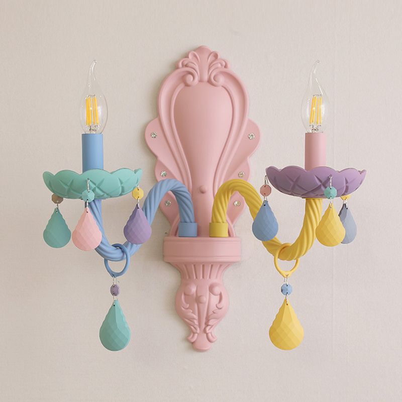 2 Lights Metal Wall Mounted Wall Lights Modern Exposed Bulb Wall Sconces Lighting Fixtures for Dining Room