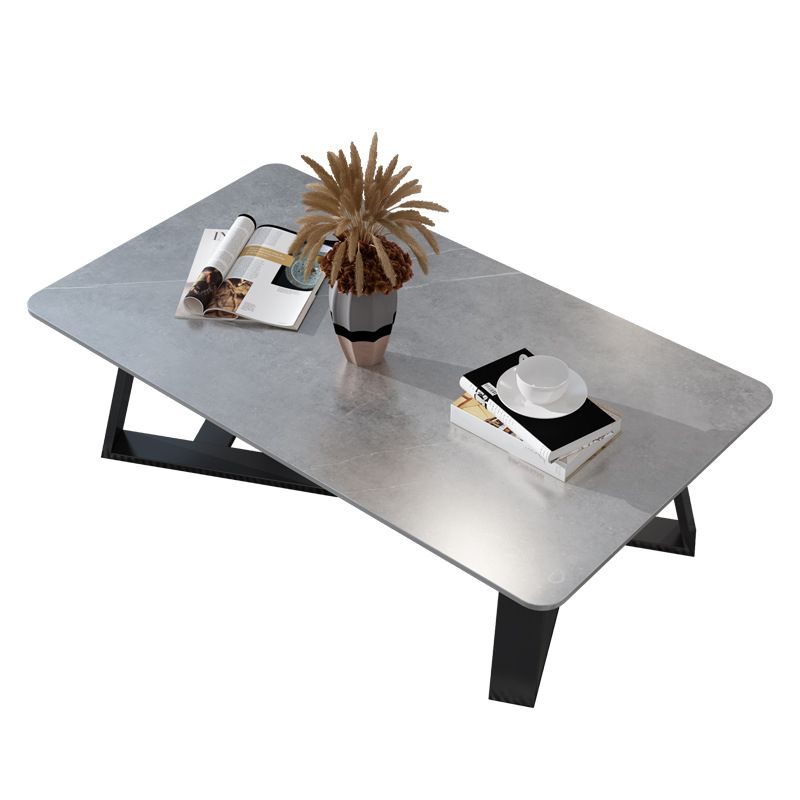 Marble Sled Coffee Table Modern Style Rectangular Cocktail Table
