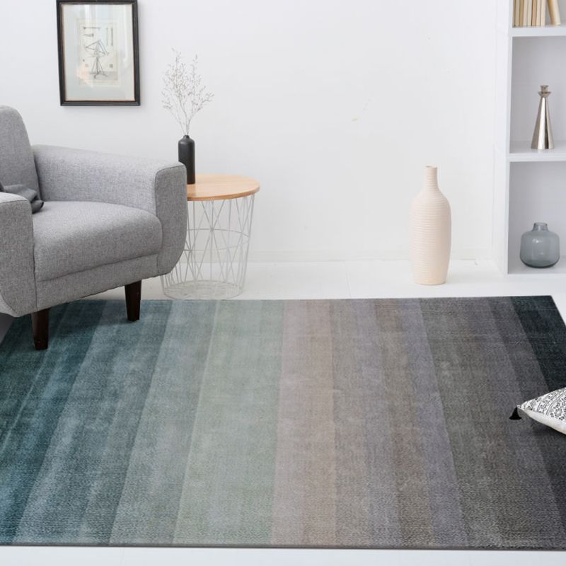 Tapis moderne bleu en Polyester de couleur Pure, lavable, pour la décoration de la maison