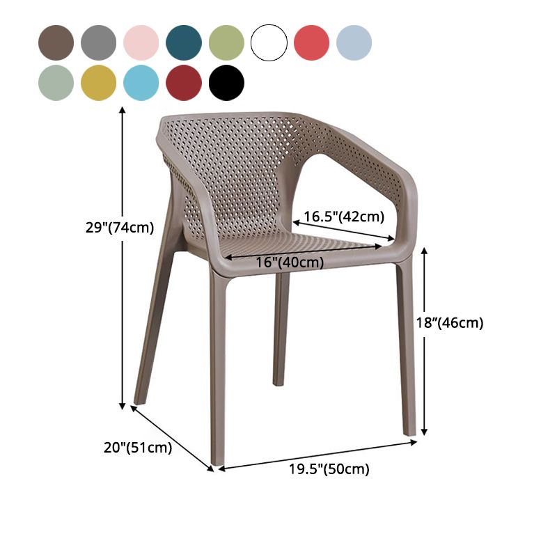 Contemporary Style Stackable Chair Kitchen Arm Chair with Plastic Legs