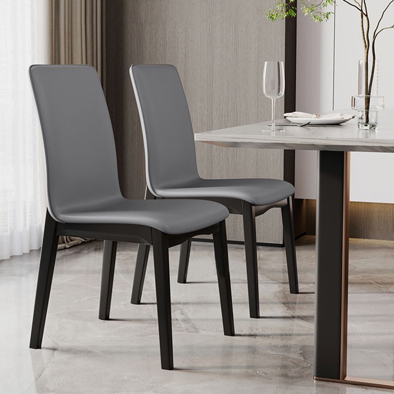 Nordic Style Wood Chair Solid Back Kitchen Side Chair for Dinning Room