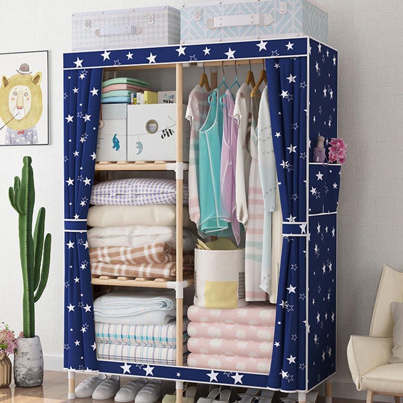 Contemporary Style Wardrobe Armoire Solid Wood Wardrobe Closet with Legs