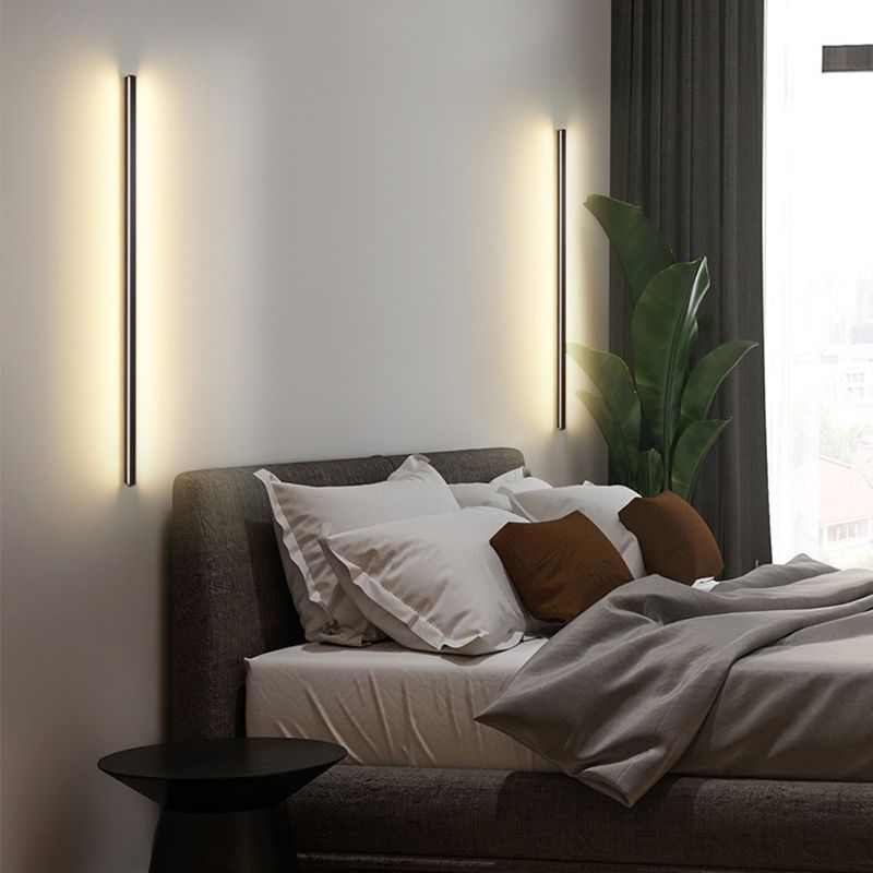 Metal Linear Shape Wall Mount Lighting Modern 1 Light Wall Mounted Light Fixtures