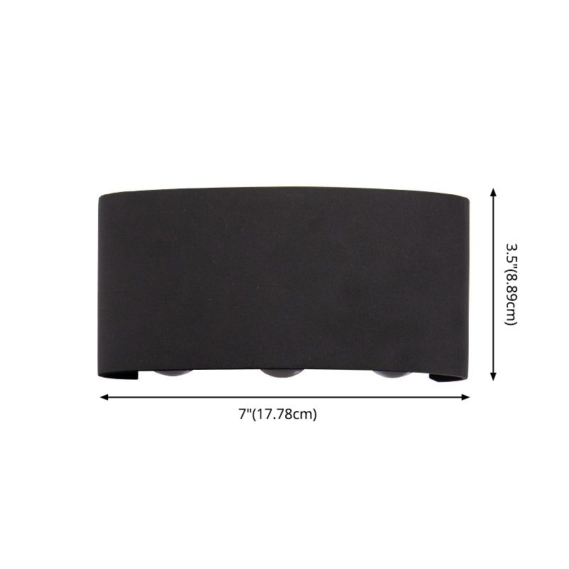 Black Outdoor LED Wall Lamp in Modern Concise Style Aluminium Rectangular Waterproof Wall Sconce