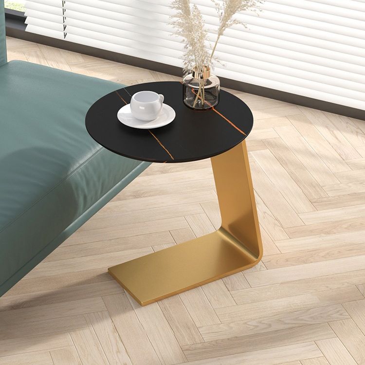19.69" Tall Contemporary Style Side End Table Metal C Round Sofa Side Accent Table