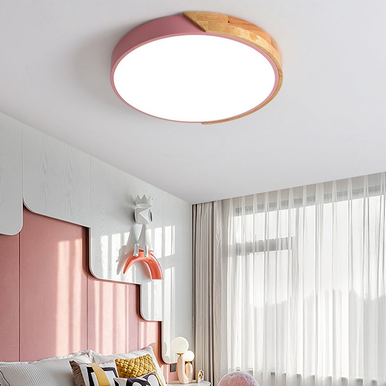 Modern Style Circle Shape Ceiling Lamp Metal 1 Light Ceiling Lighting for Dining Room