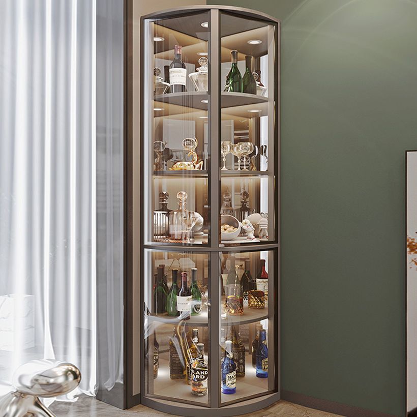 2-door Wood Cabinet 78.74" Tall Accent Cabinet with Glass Door