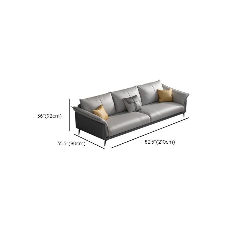 Tropical 35" Wide Sofa Fabric Flared Arm Gray Seating for Living Room