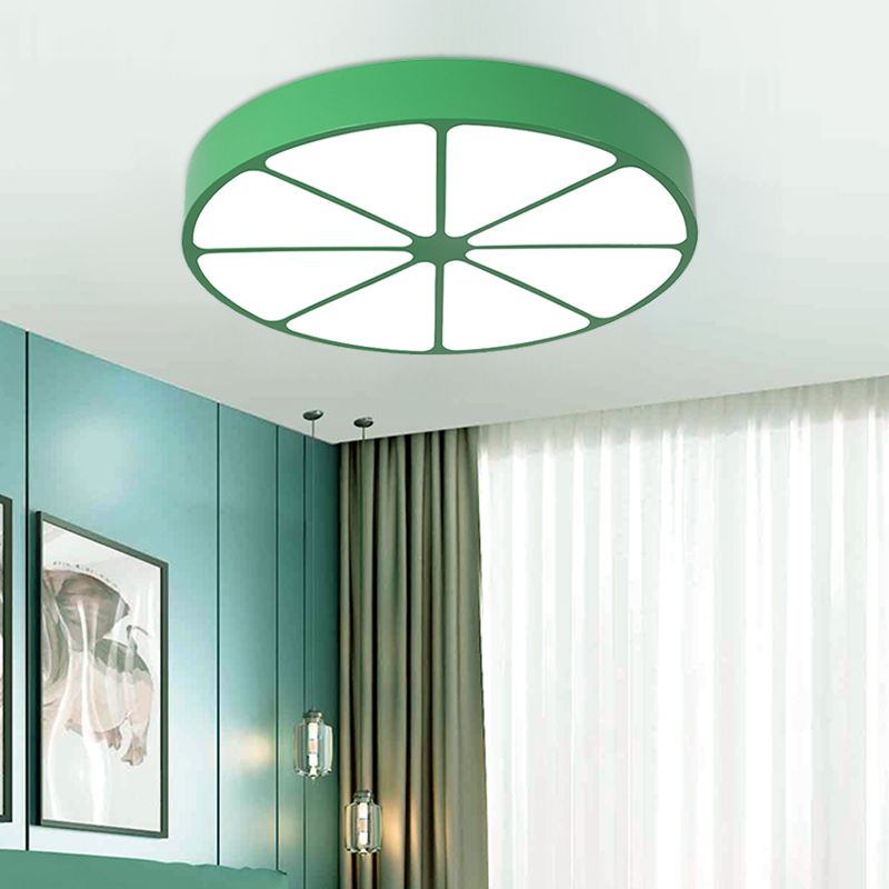 Kindergarten Flat Lemon Ceiling Mount Light Acrylic Modern Stylish Ceiling Lamp