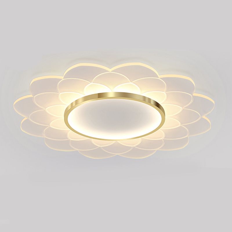 Nordic Style Ceiling Light Flower Flush Mount with Acrylic for Bedroom
