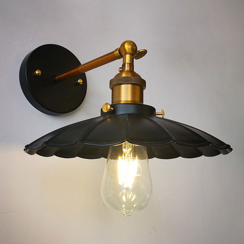 Flared Wall Mounted Lamps Vintage Industrial Metal Wall Sconces Lighting Fixtures for Courtyard