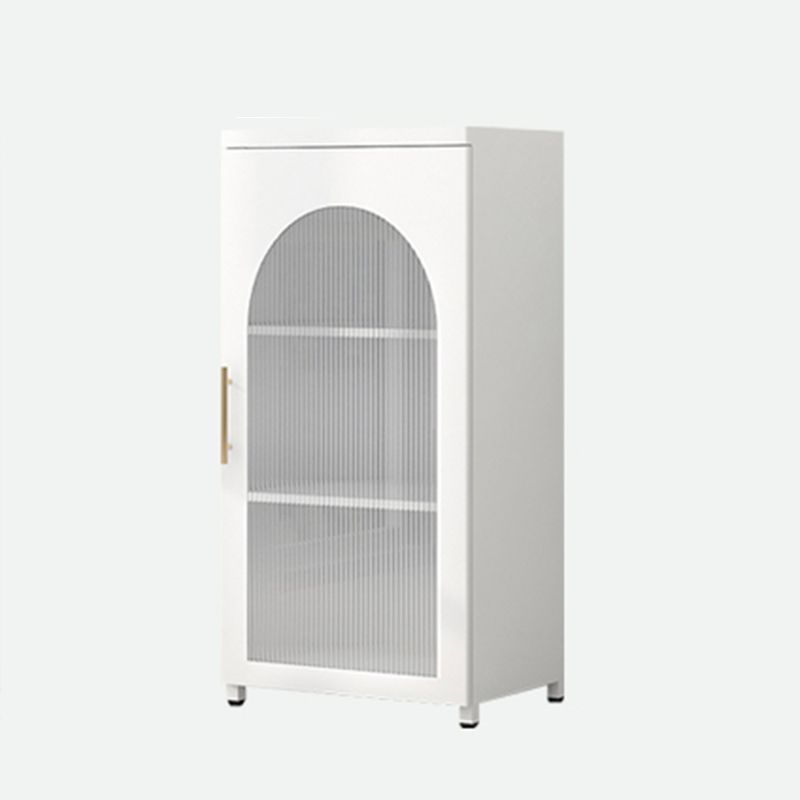 Contemporary Metal Standard Bookcase Closed Back Vertical Bookcase with Glass Door