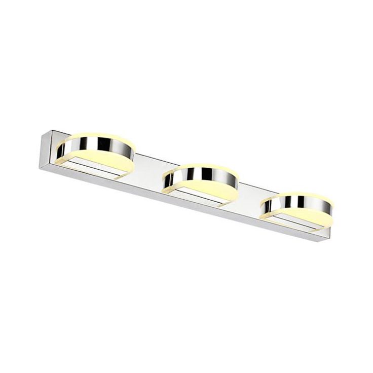 Miroir de vanité semi-circulaire étanche lumière LED acrylique simple 1/2/3 Lumières Chrome Vanity Sconce lampe en lumière chaude / blanche