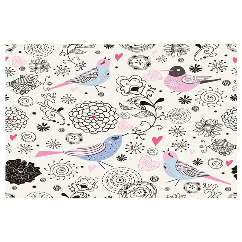 Lovely Animal Pattern Rug Funky Modern Polyester Carpet Anti-Slip Backing Indoor Rug for Home Decor