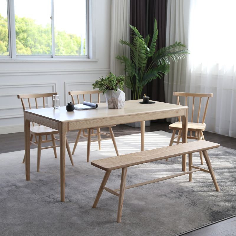 Modern 1/4/5 stukken Dinerset Ash houten eettafel ingesteld met Windsor -stoelen