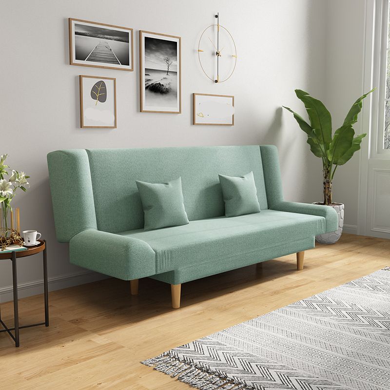 75"Modern Linen Recessed Arm Foldable Convertible Sleeper Sofa