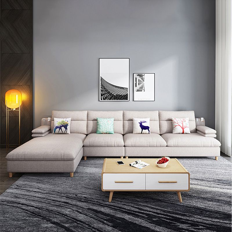 40.94 " H Pillow Top Arm Cotton Blend Sofa & Chaise for Living Room