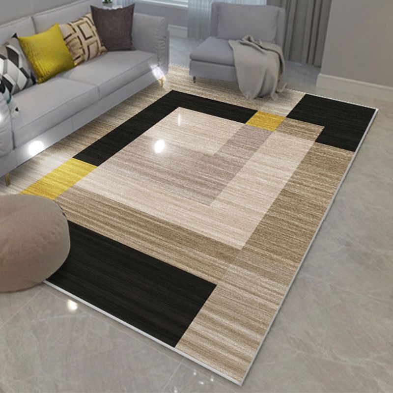 Comfort Geometric Printed Rug Multicolored Polyster Area Carpet Anti-Slip Backing Stain-Resistant Indoor Rug for Living Room