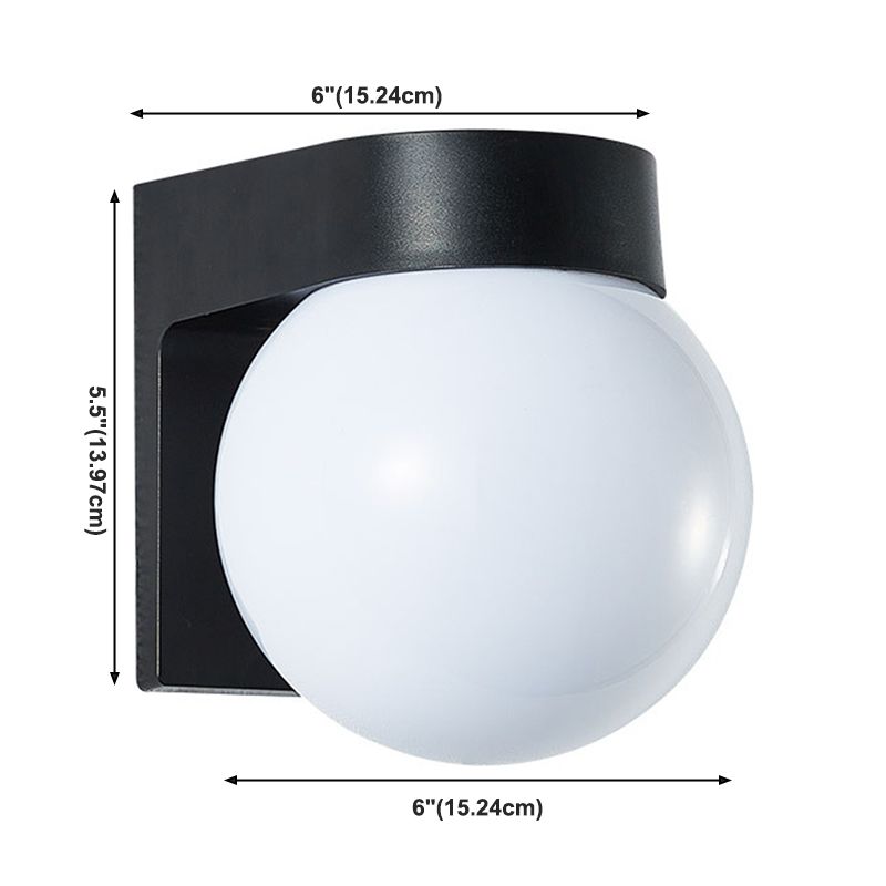 Kugelwandbeleuchtung moderner Milch weiß weißes Glas 1 leichte Leuchtenlampe für Outdoor