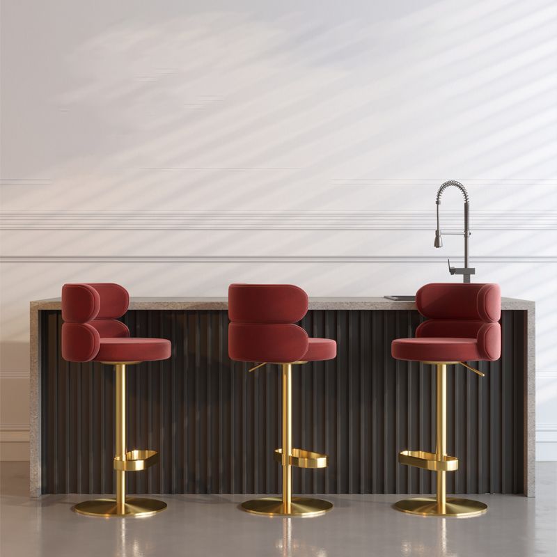 Glam Swivel Bar Stool Upholstered Adjustable Counter Stool for Bristol
